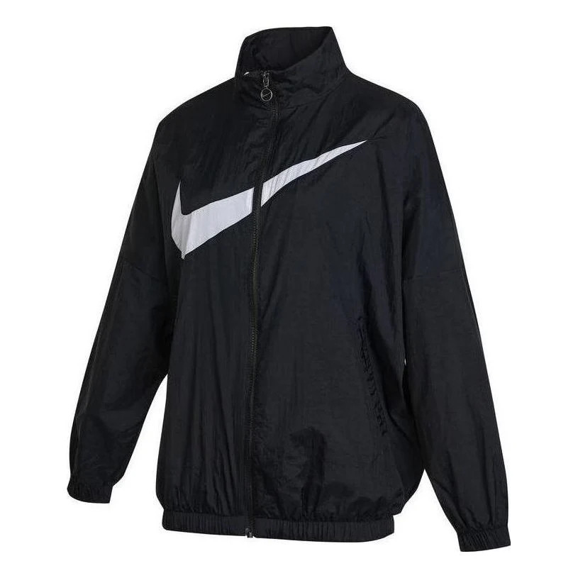 (WMNS) Nike Sportswear Essential Woven Jacket 'Black' DX5865-010 | KICKS CREW