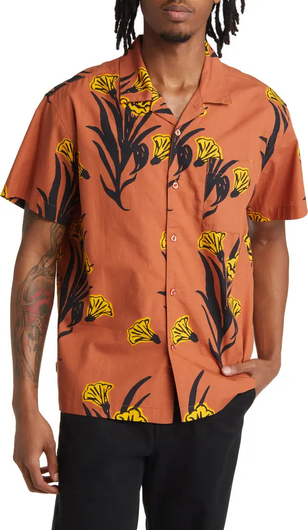 Obey Loa Floral Short Sleeve Button-Up Shirt | Nordstromrack | Nordstrom Rack