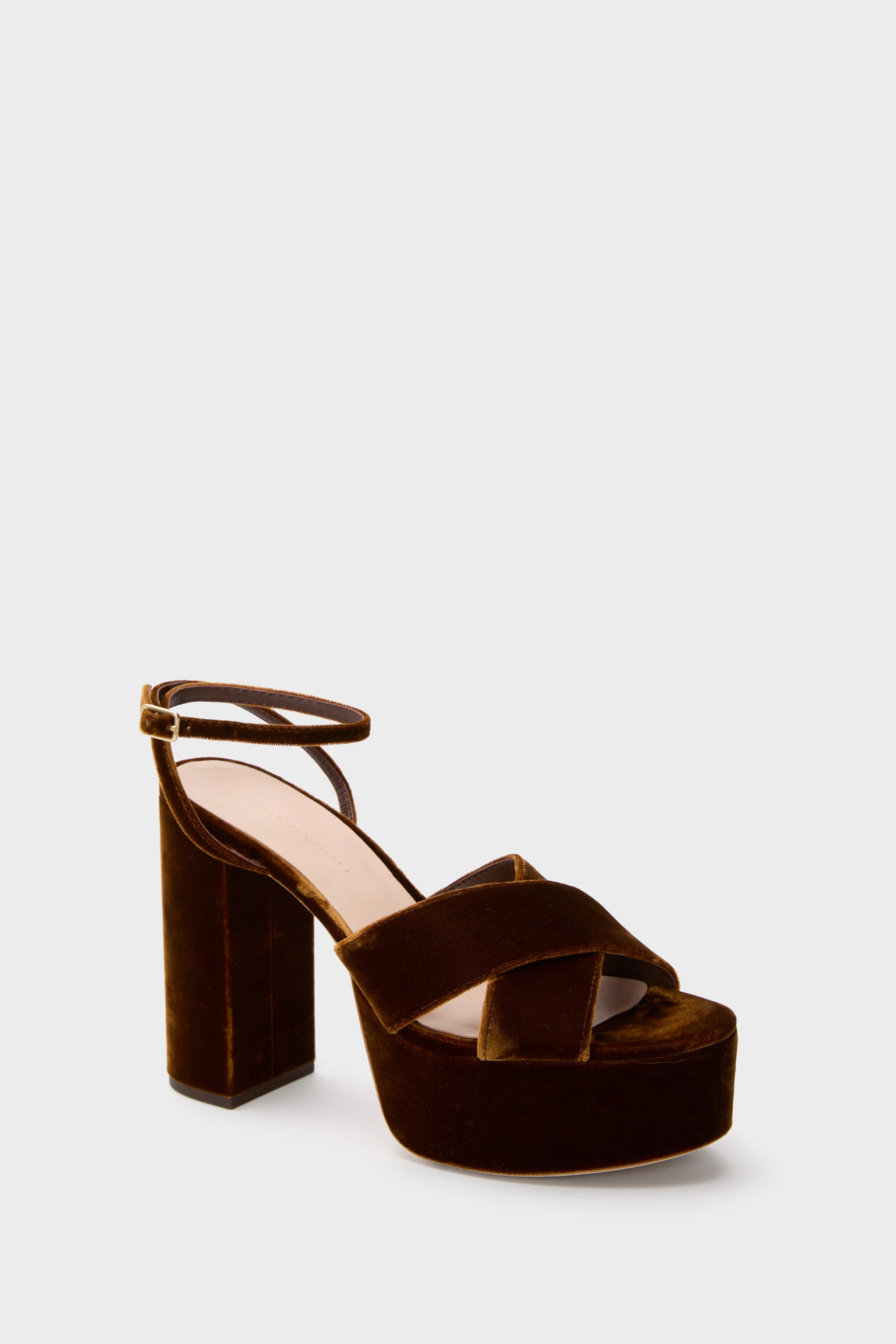 Dark Brown Velvet Loretta Heels | Tuckernuck (US)