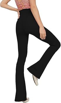 TOPYOGAS Women's Casual Bootleg Yoga Pants V Crossover High Waisted Flare Workout Pants Leggings | Amazon (US)