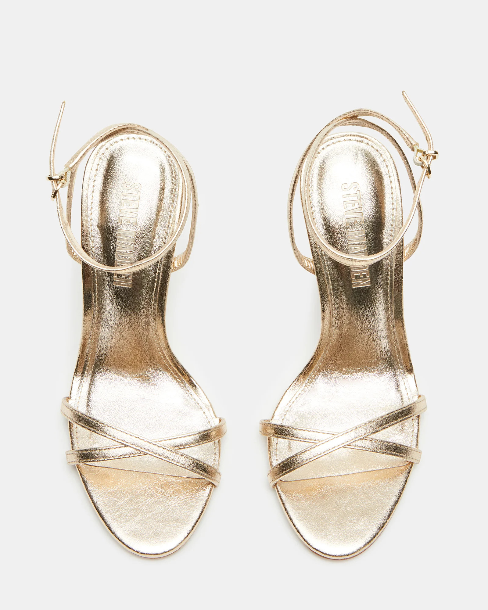 JYPSEY Gold Leather Strappy Stiletto Women's Heel | Steve Madden (US)
