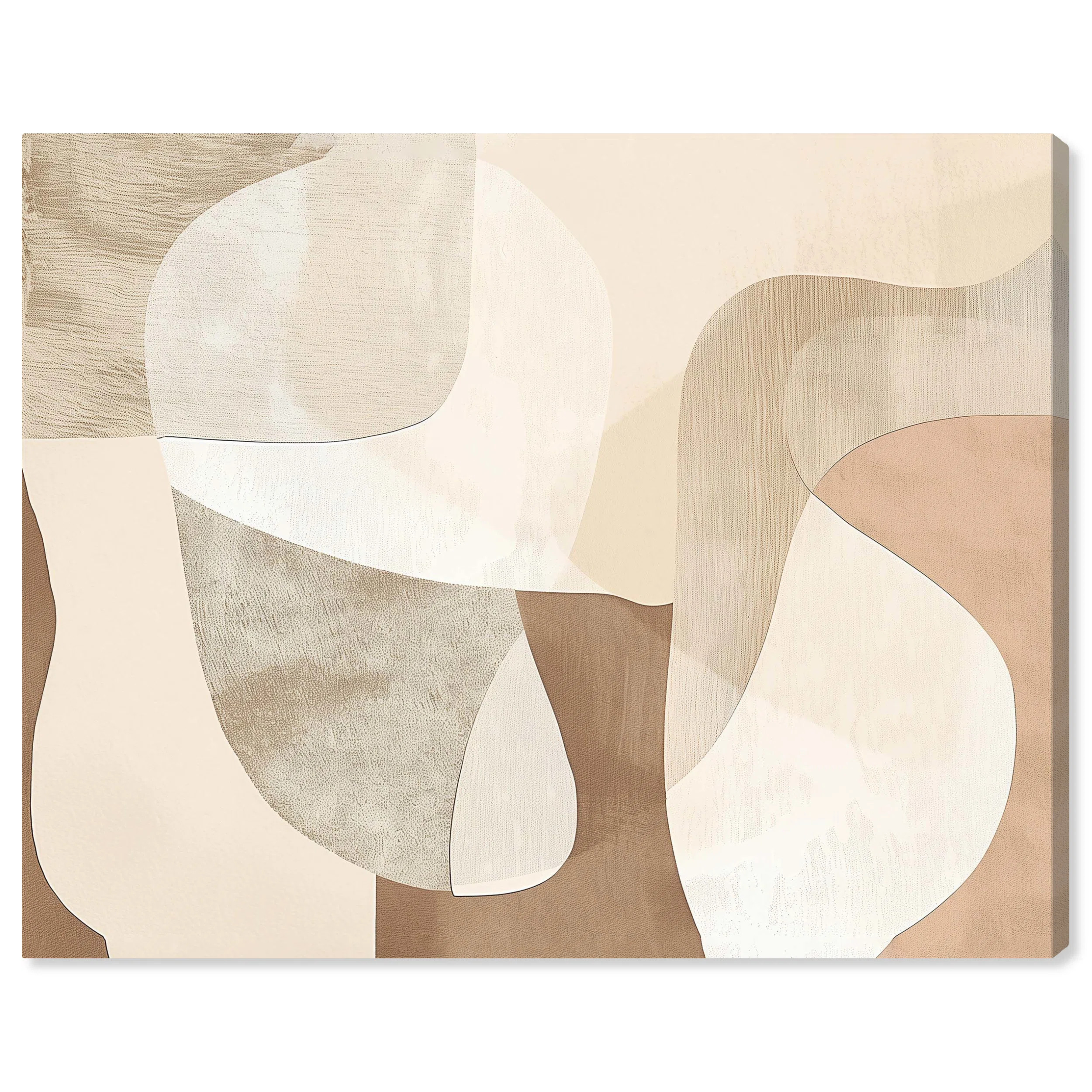 Perfect Tan Shapes Modern Earth Tone Abstracts Wall Art by Art Remedy | Wayfair North America