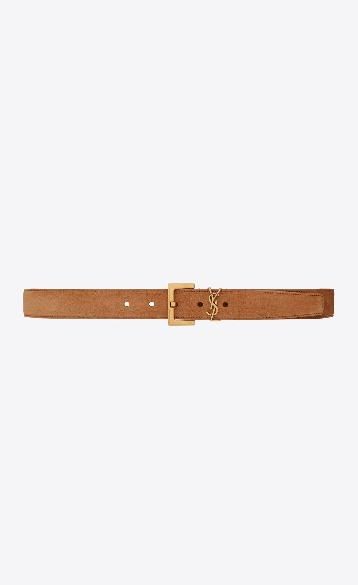 monogram belt with square buckle in suede | Saint Laurent Inc. (Global)