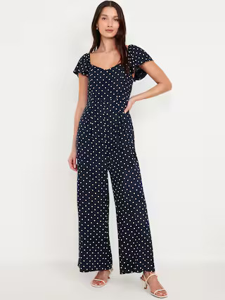 Fit & Flare Crepe Jumpsuit | Old Navy (US)