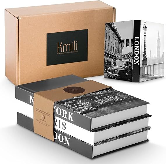 3 Decorative Books for Home Decor with Blank Pages, Coffee Table Books, Black and White Decor, Fa... | Amazon (US)
