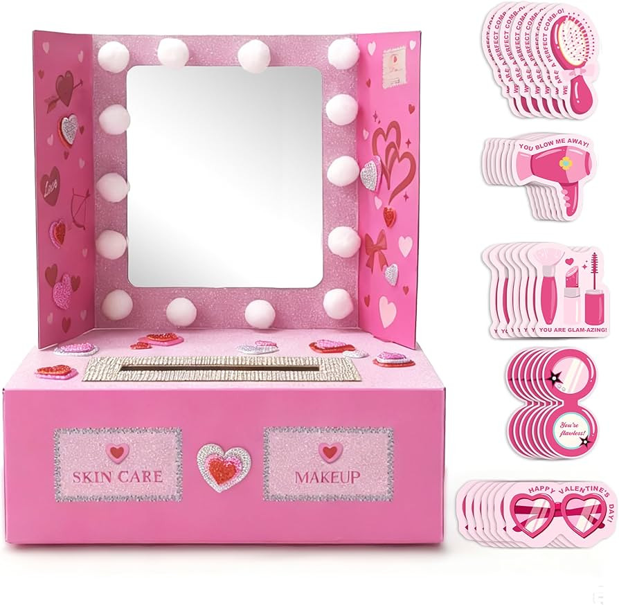 TwoDays DIY Valentine’s Day Box for Kids - Valentine Classroom Mailbox with 40 Greeting Cards f... | Amazon (US)