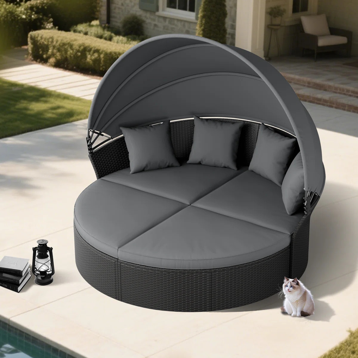 Antwan 71.7'' Wicker Outdoor Patio Daybed with Cushions | Wayfair North America