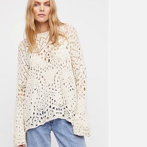 FREE PEOPLE Traveling Lace Sweater NWT | Poshmark