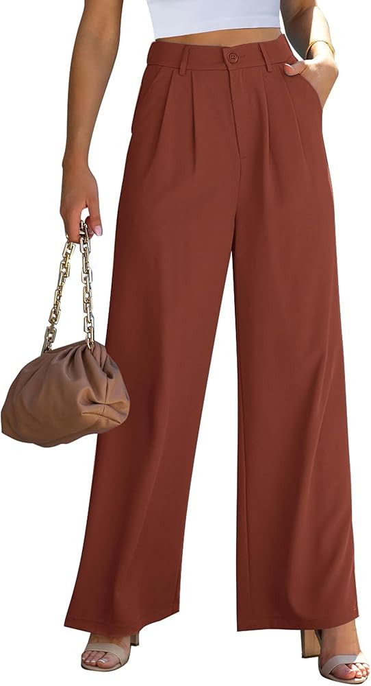 GRAPENT Wide Leg Pants for Women Work Business Casual High Waisted Dressy Pants Flowy Trousers Of... | Amazon (US)