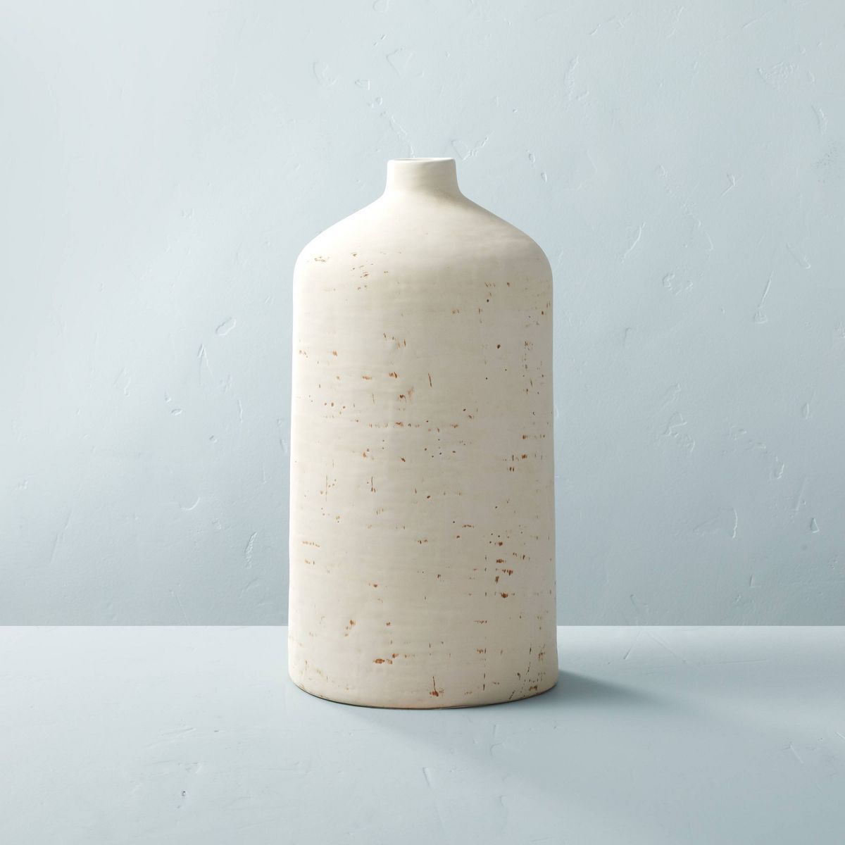 12" Distressed Ceramic Vase Natural Cream - Hearth & Hand™ with Magnolia | Target