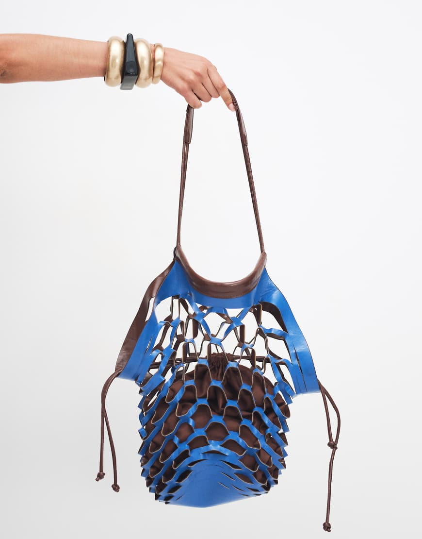 ASOS DESIGN laser cut slouchy tote bag in brown-Black | ASOS (Global)