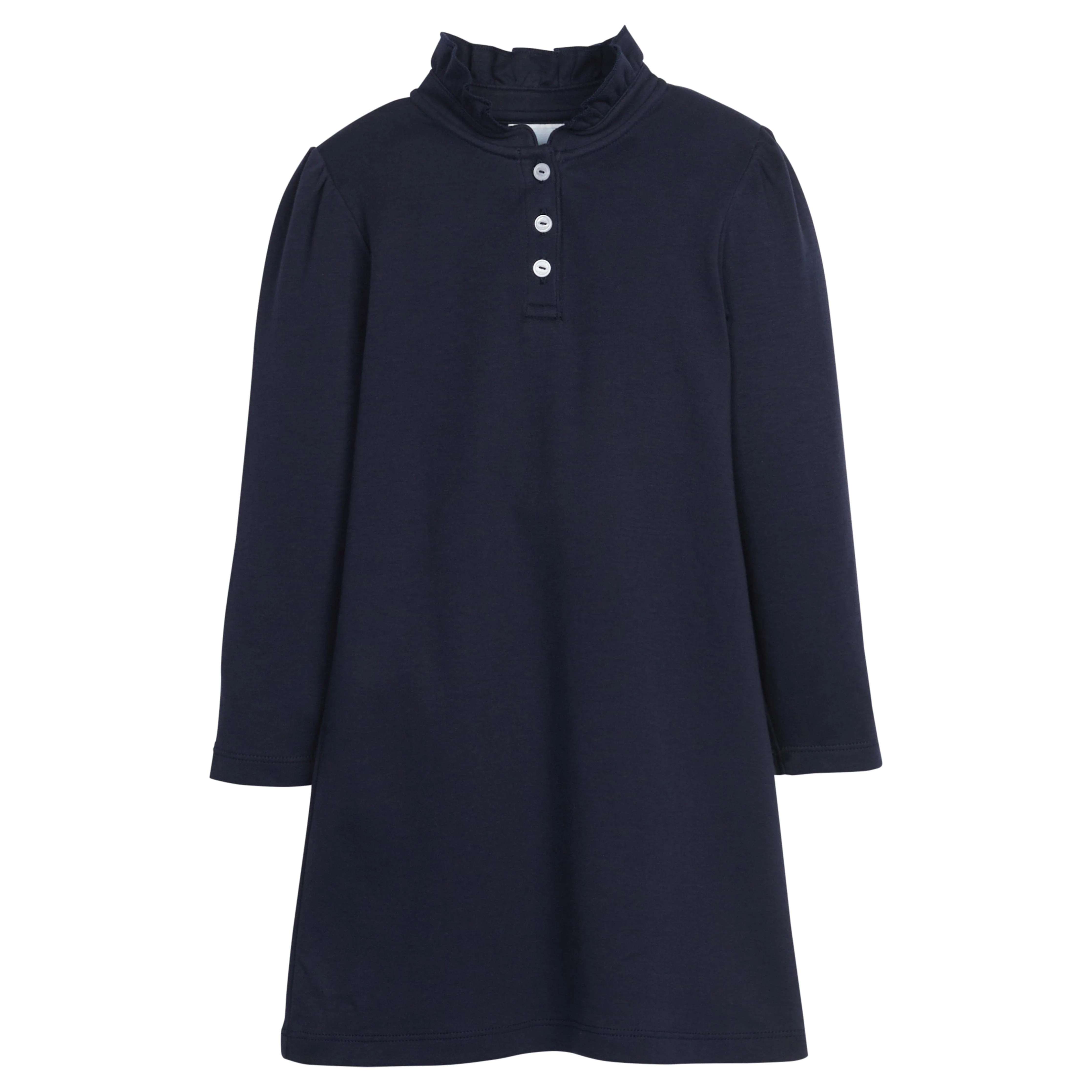 Girls Navy Long Sleeve Hastings Polo Dress | Little English | Little English