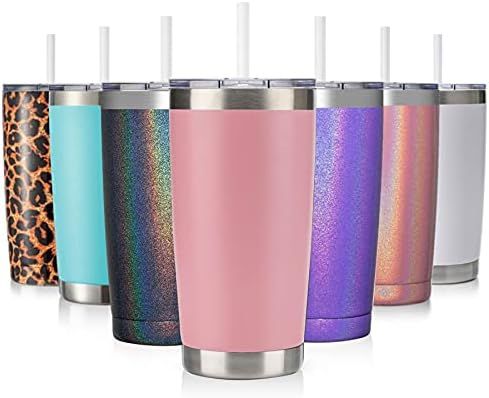 CIVAGO 20oz Tumbler with Lid and Straw, Stainless Steel Vacuum Insulated Coffee Tumbler Cup, Doub... | Amazon (US)