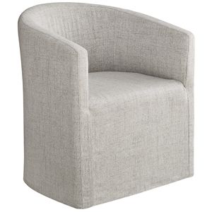 Slipcover Barrel Back Chair with Casters in Platinum Gray | Cymax