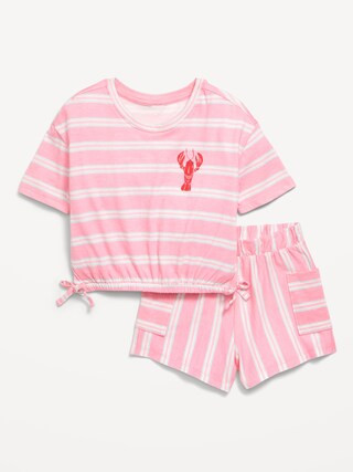 Graphic T-Shirt and Shorts Set for Toddler Girls | Old Navy (US)