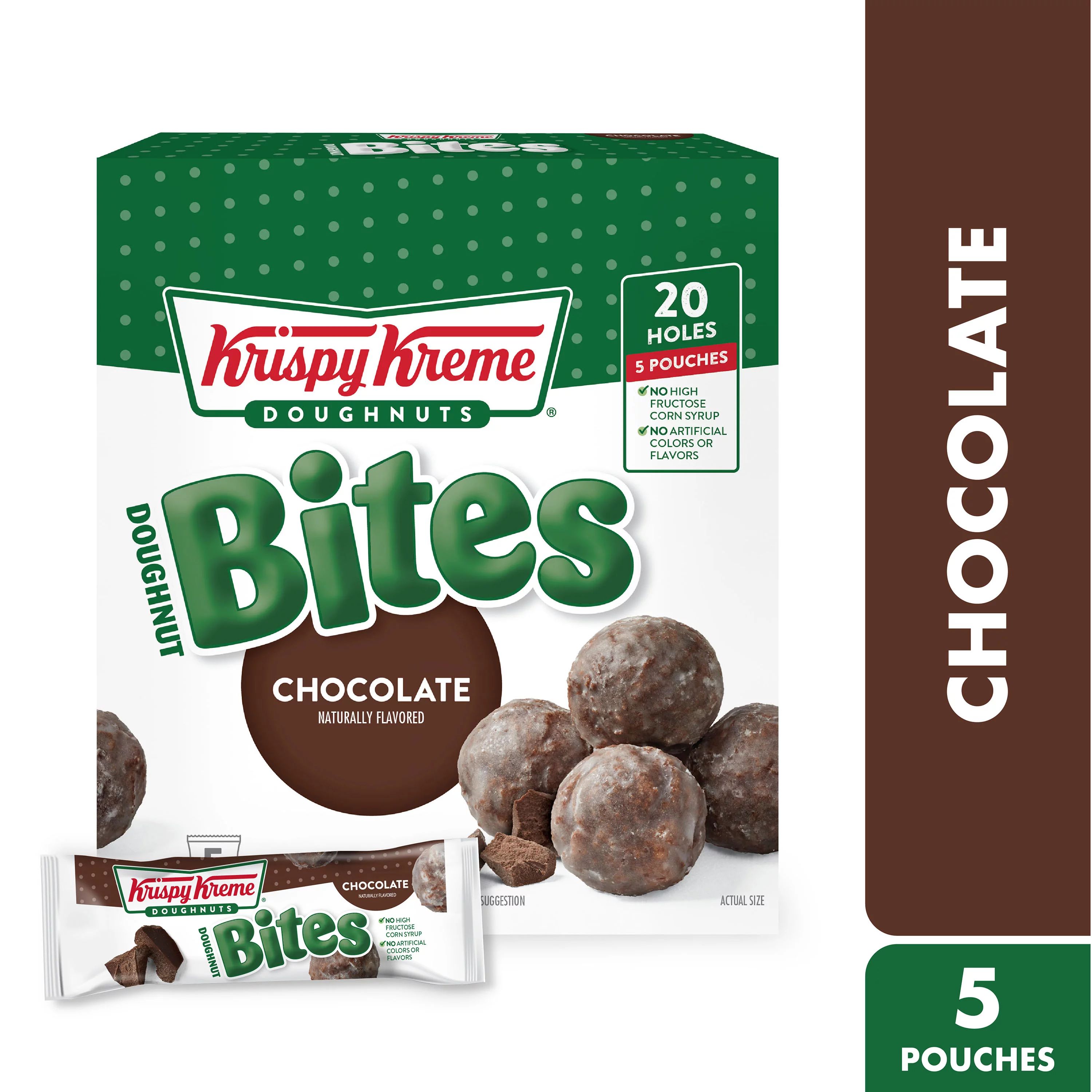 Krispy Kreme Doughnut Bites Chocolate, 1.6 Oz, 5 Count - Walmart.com | Walmart (US)