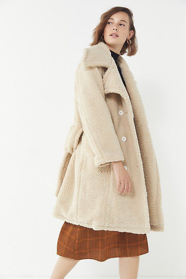 House Of Sunny Upscale Oversized Teddy Jacket - Beige XS at Urban Outfitters | Urban Outfitters (US and RoW)