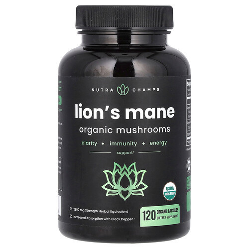 NutraChamps, Lion's Mane, 120 Organic Capsules | iHerb