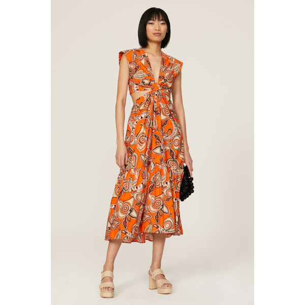 A.l.c. Orange Alexandria Dress orange-multicolored-print | Rent the Runway