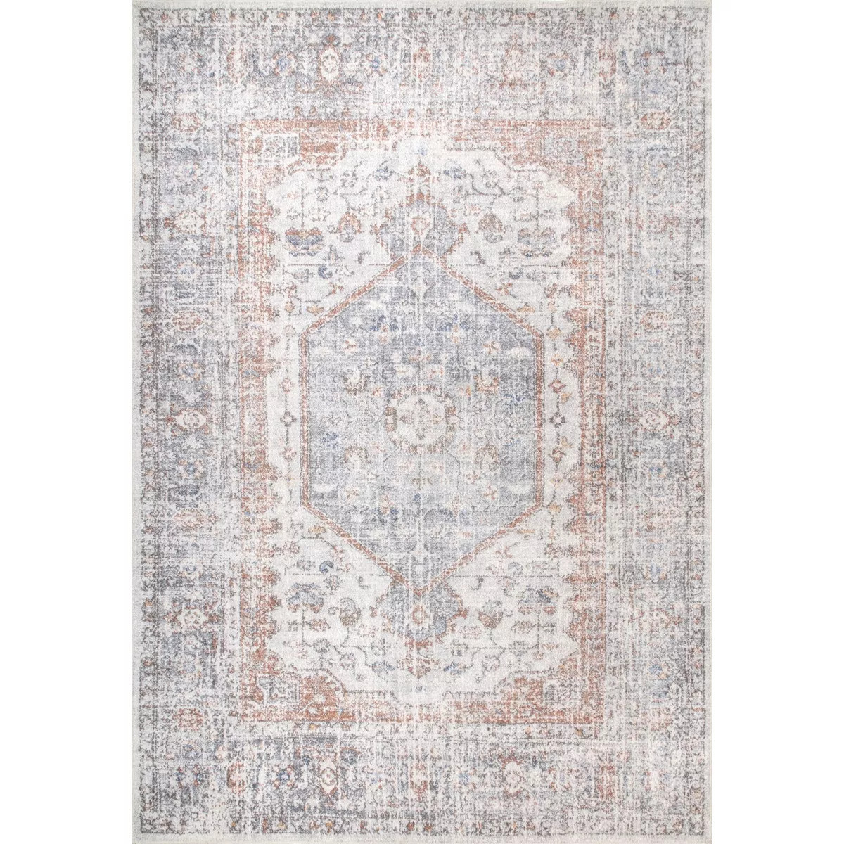 nuLOOM Jacquie Machine Washable Vintage Floral Area Rug | Target