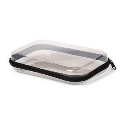 Hard Sided Zipper Pencil Case Gray - up&up™: PET Material, 6.25" Height, 8.75" Depth, 2" Width, 0.198 lbs | Target