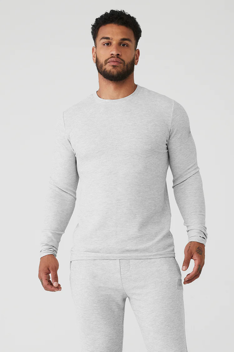 Micro Waffle Fast Break Long Sleeve Tee - Athletic Heather Grey | Alo Yoga (US)