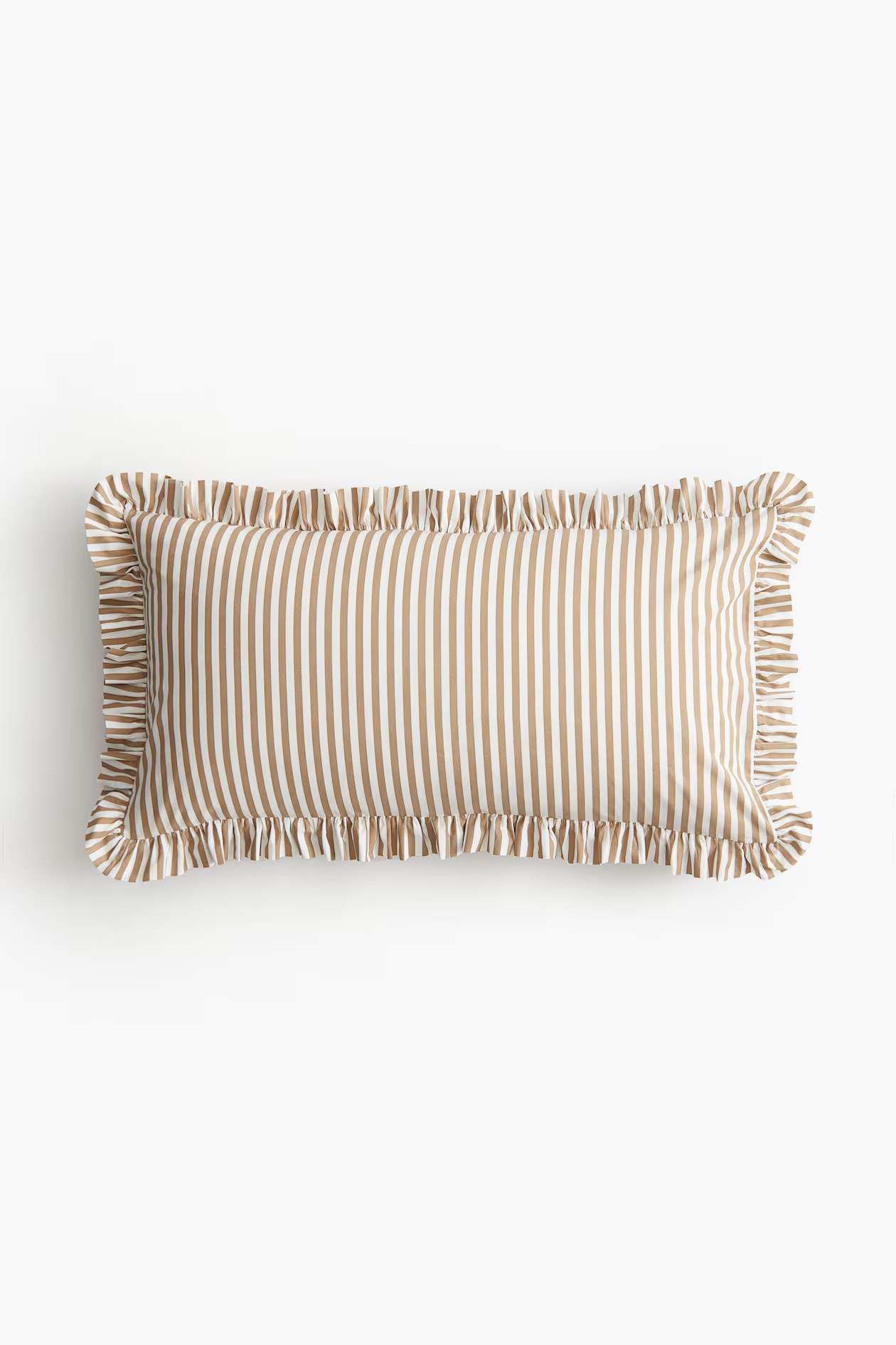Ruffle-Trimmed Cotton Cushion Cover | H&M (US + CA)