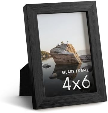 HAUS AND HUES 4x6 Picture Frame with Real Glass and Black Oak - Oak 4x6 Tabletop Frame - Includes... | Amazon (US)