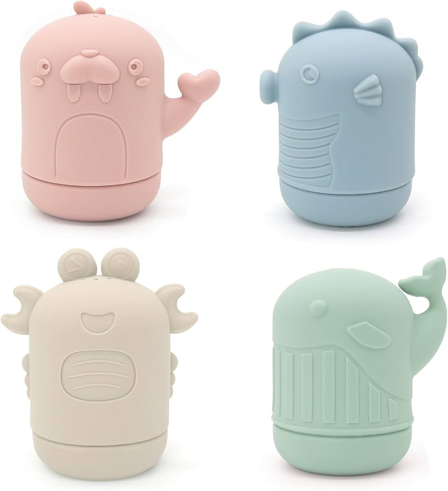 Ginbear Silicone Baby Bath Toys, Mold Free Squirty Bath Toy for Toddlers, Preschool Bath Toys for... | Amazon (US)