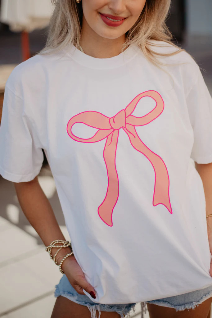 Pink Coquette Bow Graphic Tee | Katydid.com