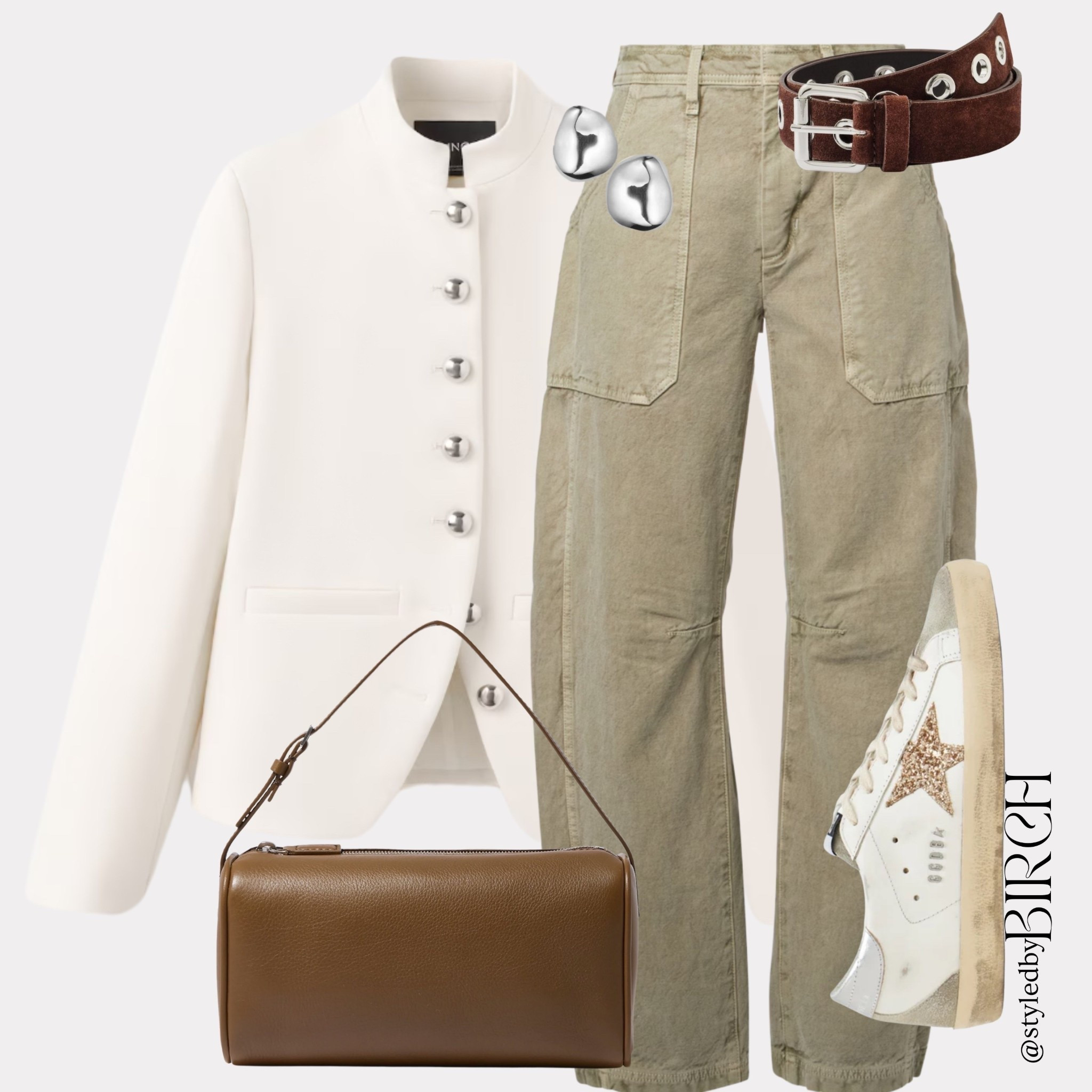 Ultimate cool girl vibes and I am completely here for it 🤎

Cargo pants with that leather belt, cream button jacket and white trainers… effortless, confident and completely undeniable.

#ootd #outfitinspo #coolgirl #cargovibe #chicstyle

Tags 🏷️
Cream button detail jacket, sage green cargo trousers, brown suede leather belt, brown leather shoulder bag, white and gold star trainer, silver sculptural earrings

#LTKfestival #LTKeurope #LTKmodest