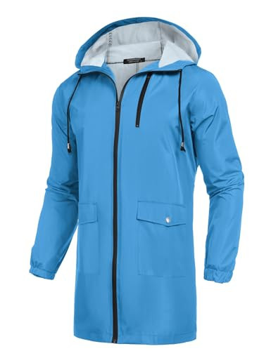 COOFANDY Raincoat Men's Lightweight Waterproof Rain Jacket Raincoat with Hood for Golf Cycling Windbreaker | Amazon (US)