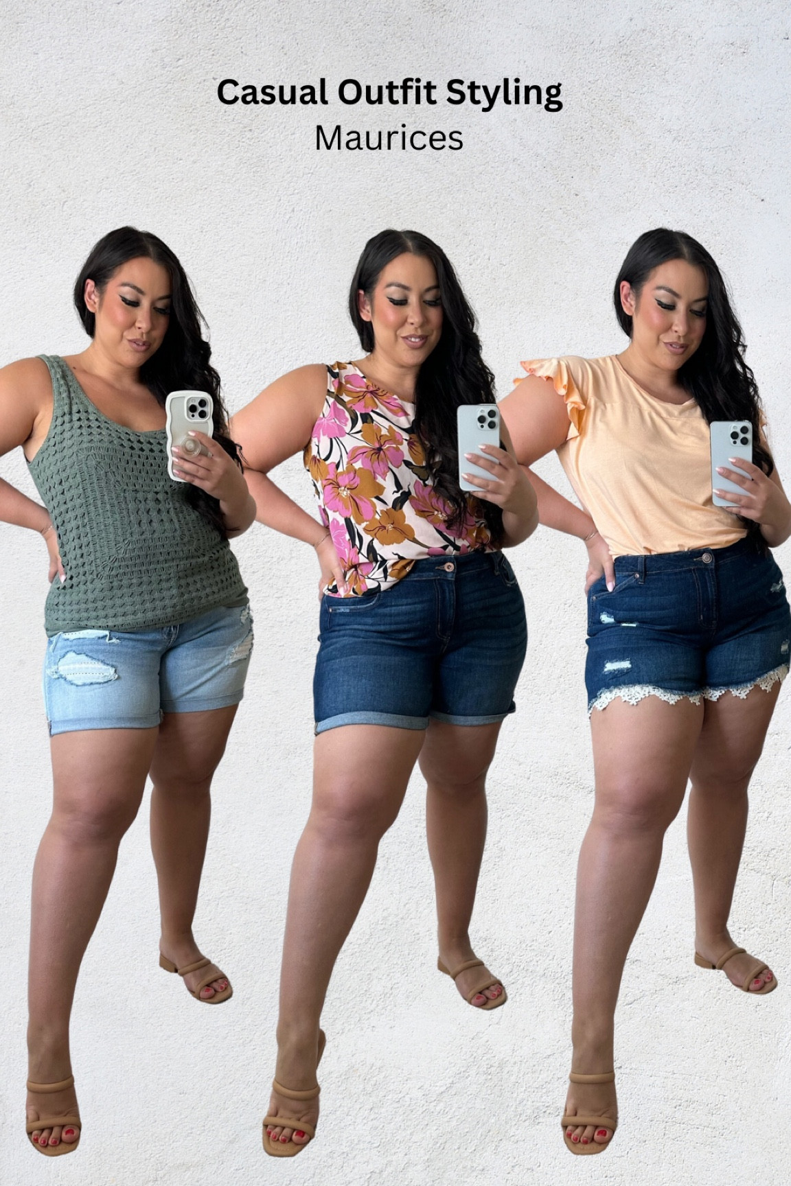 Cute and affordable outfit ideas from Maurices! Curvy Denim | Midsize Jean Shorts | Casual Tops | Outfit Basics | Midsize Fashion

#LTKunder50 #LTKcurves #LTKstyletip