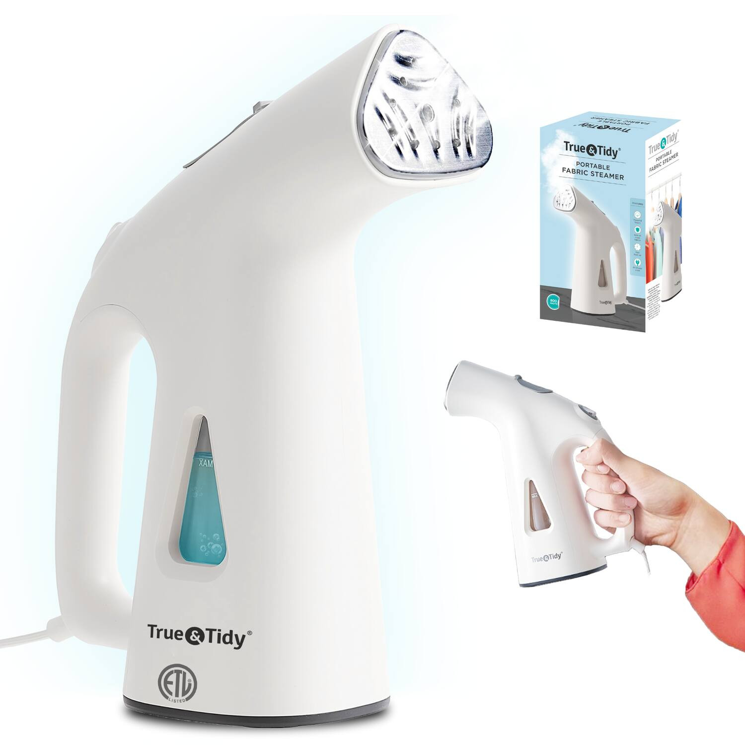 True & Tidy - Handheld Portable Garment Steamer - White | Best Buy U.S.