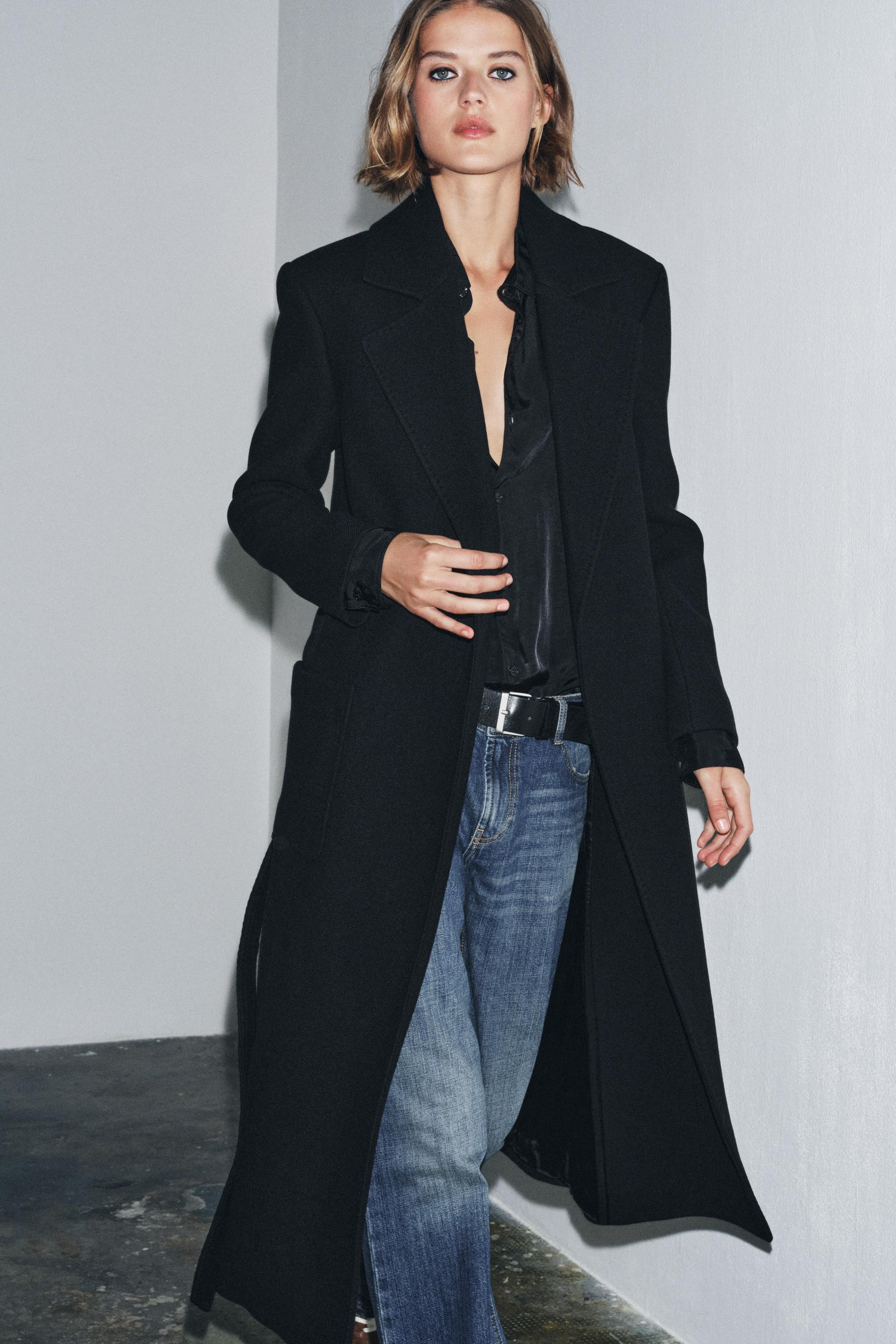 ZW COLLECTION WOOL BLEND BELTED COAT | Zara US