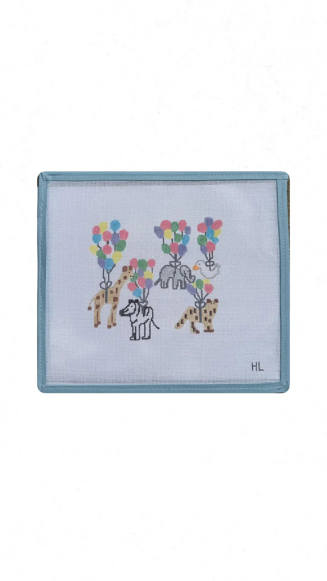Handpainted Safari Animals Needlepoint Canvas | Pastel Balloons Nursery Decor - Etsy | Etsy (Global)