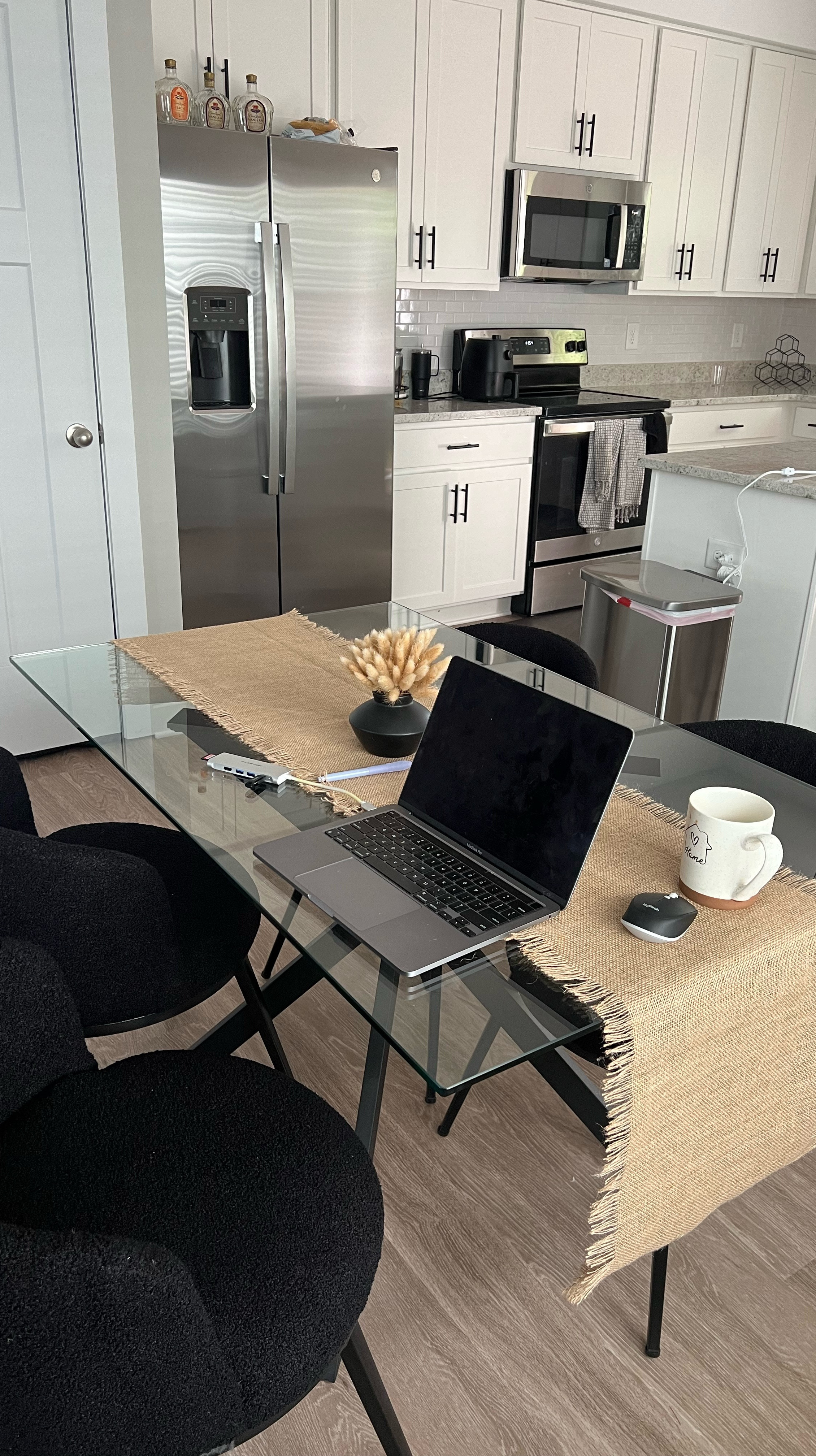 Modern Glass Dining Table from Amazon with Teddy Chairs! #diningroominspo #homedecor

#LTKHome