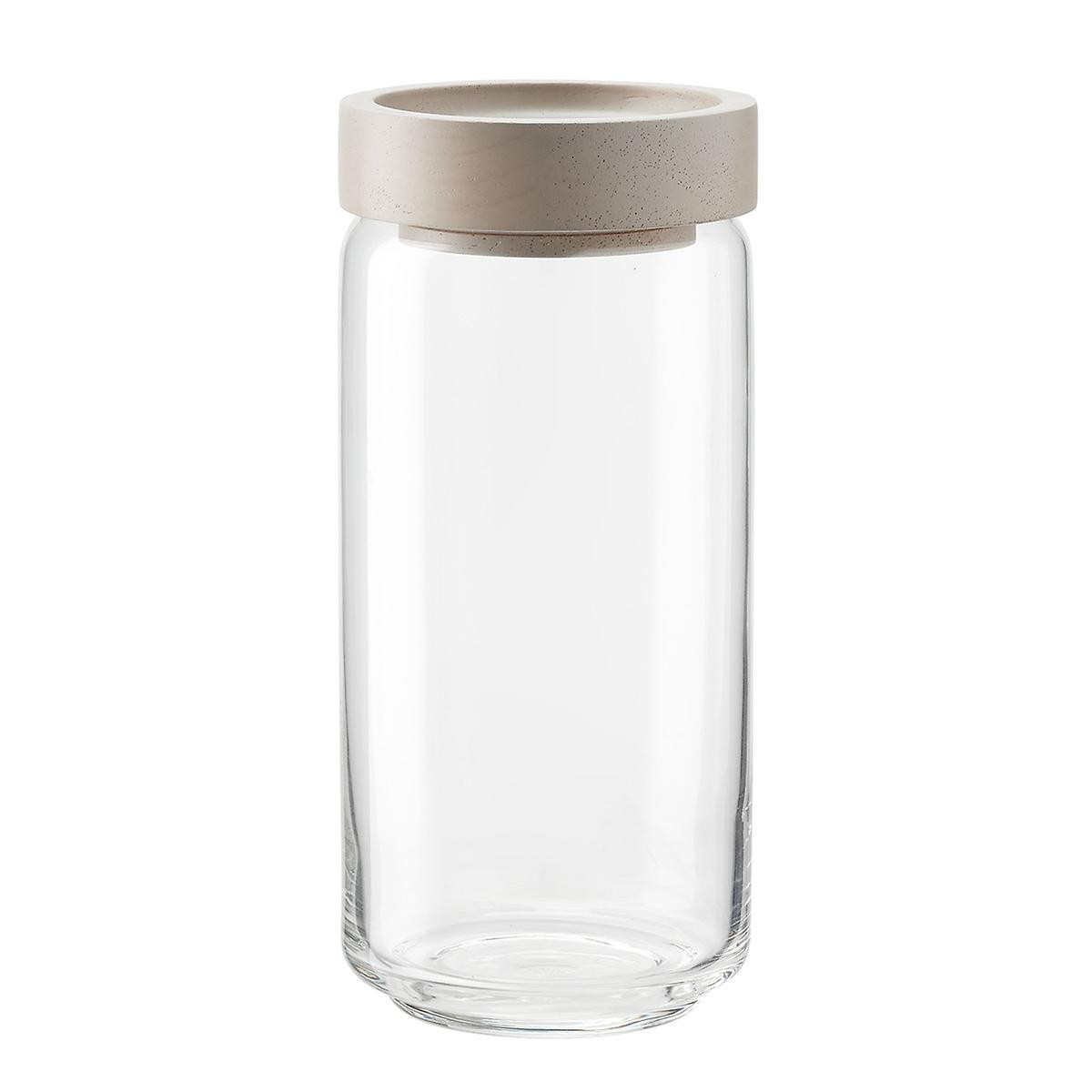 22 oz. Artisan Glass Canister Grey Lid | The Container Store