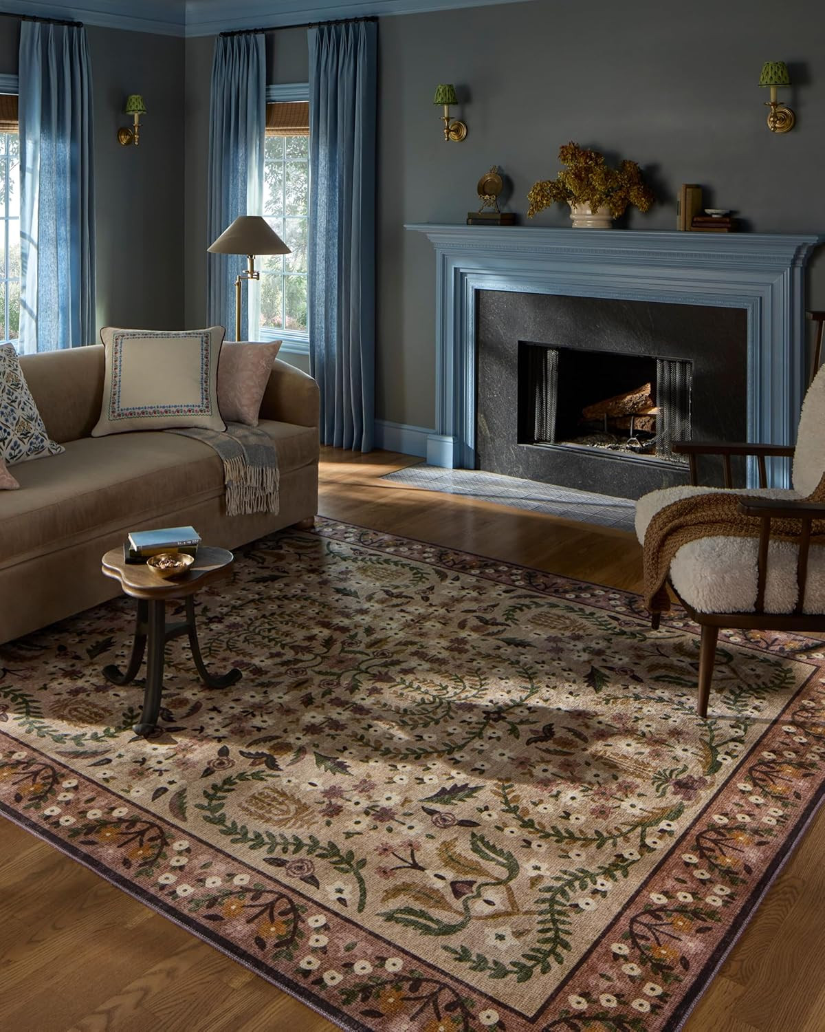 Loloi Rifle Paper Co Canopy Aubergine 7'-6" x 9'-6" Area Rug | Amazon (US)