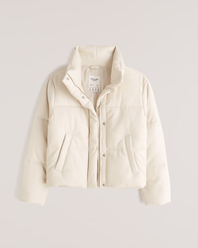 A&F Vegan Leather Mini Puffer | Abercrombie & Fitch (US)
