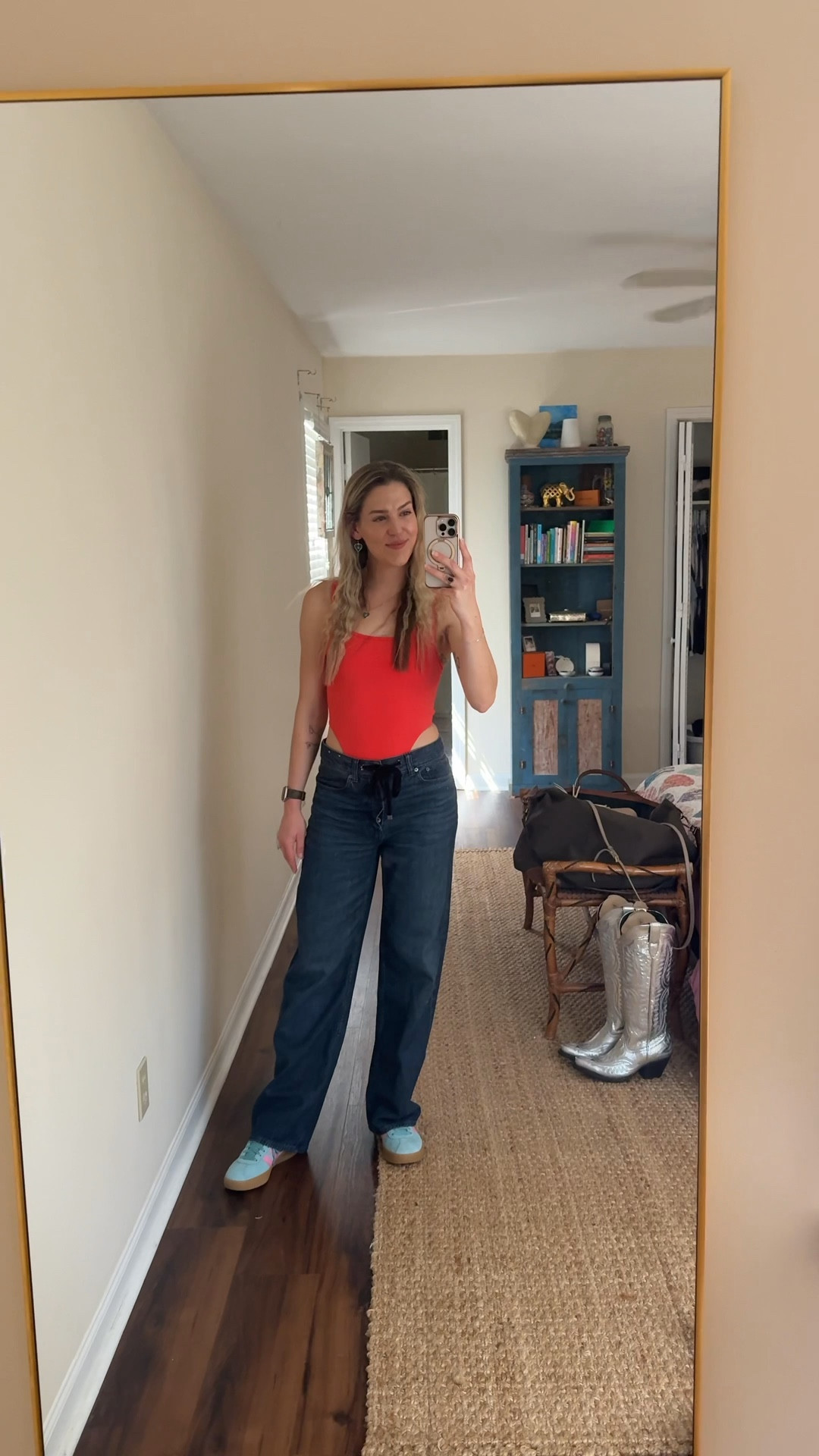 Bodysuit - older from Alo, linking similar 

Jeans - wearing my usual size 24 in Madewell

Sneakers - this color is not available online but they have lots of other options! Wearing a 7.5

#LTKSeasonal