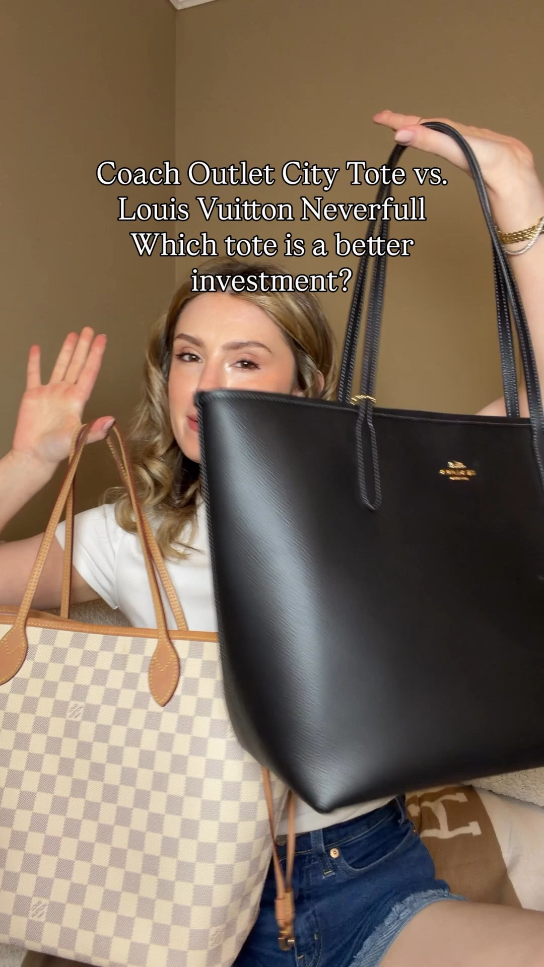 Is the $200 Coach City Tote a better investment than the $2000 Louis Vuitton Neverfull?
Let's find out!
In this video, we dive deep into a fashion face-off between these two iconic bags. Here's what we'll cover:
- Price Comparison: Why pay more?
- Material Breakdown: Real leather vs. coated canvas
- Functionality: Which bag is more practical for everyday use?
Comment SHOP for a link to the Coach tote 

#LTKdayinmylife #LTKootd #LTKgrwm