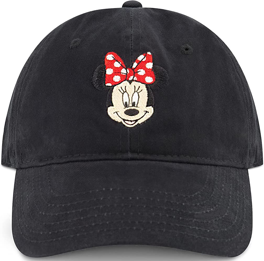 Concept One Disney's Minnie Mouse Bows Embroidered Cotton Adjustable Dad Hat with Curved Brim | Amazon (US)