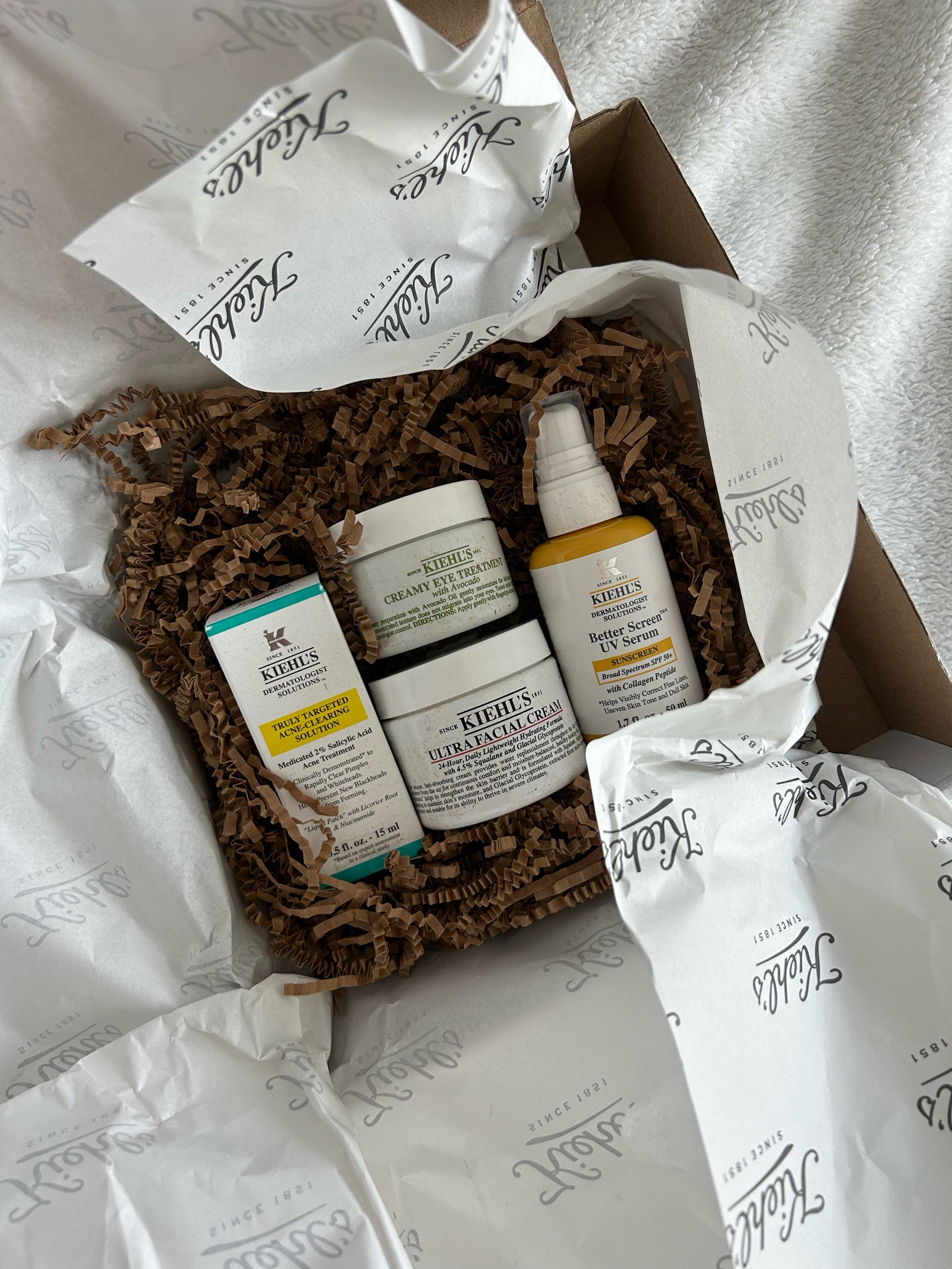The cutest pr package from Kiehls 💛💚🧡 I’ve been using their avocado eye cream for over 3 months and it works!! Got rid of my dark circles very quick and loved using the face cream at night 🤍 Will try the sunscreen and report back!! Skincare, travel, moisturizer, sunscreen, eye cream, 

#LTKsalealert #LTKtravel #LTKbeauty