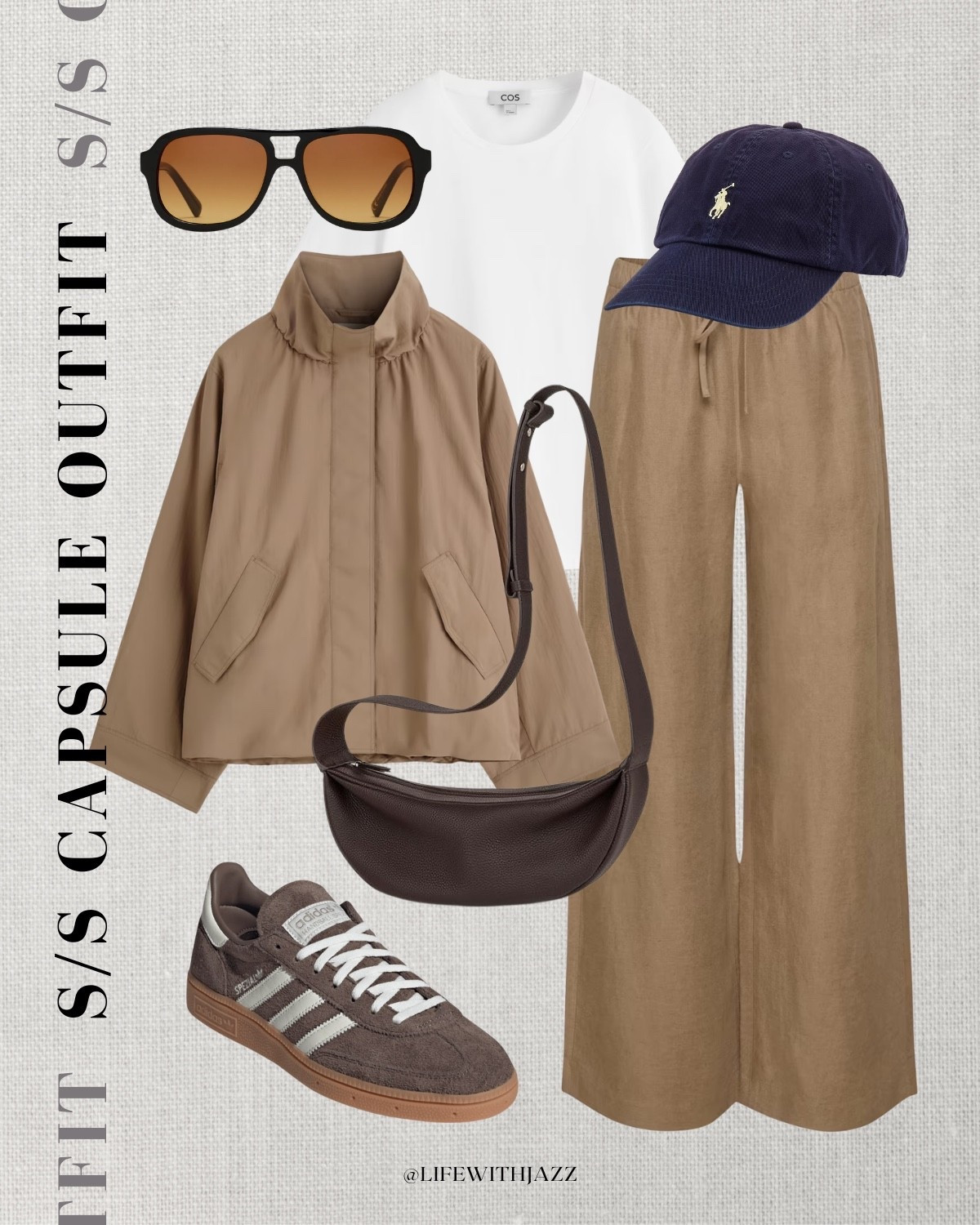 Spring & summer capsule outfit

Spring jacket / linen lodge pants / minimal leather crossbody / polo Ralph Lauren baseball hat / adidas handball spezial sneakers / ssc26 

#LTKSeasonal #LTKootd