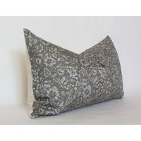 Lumbar Pillow Cover Olive, Green Cover, Floral Pillow, Moss Olive Throw | | Etsy (US)