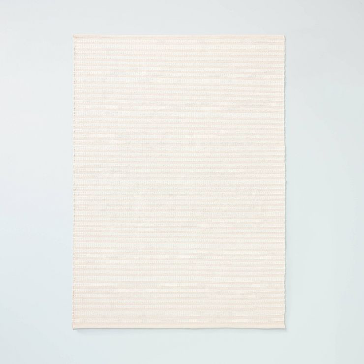 Textured Stripe Indoor/Outdoor Woven Area Rug Beige/Cream - Hearth & Hand™ with Magnolia | Target