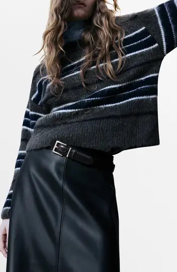 MANGO Stripe Sweater in Grey at Nordstrom Rack, Size Large | Nordstrom Rack