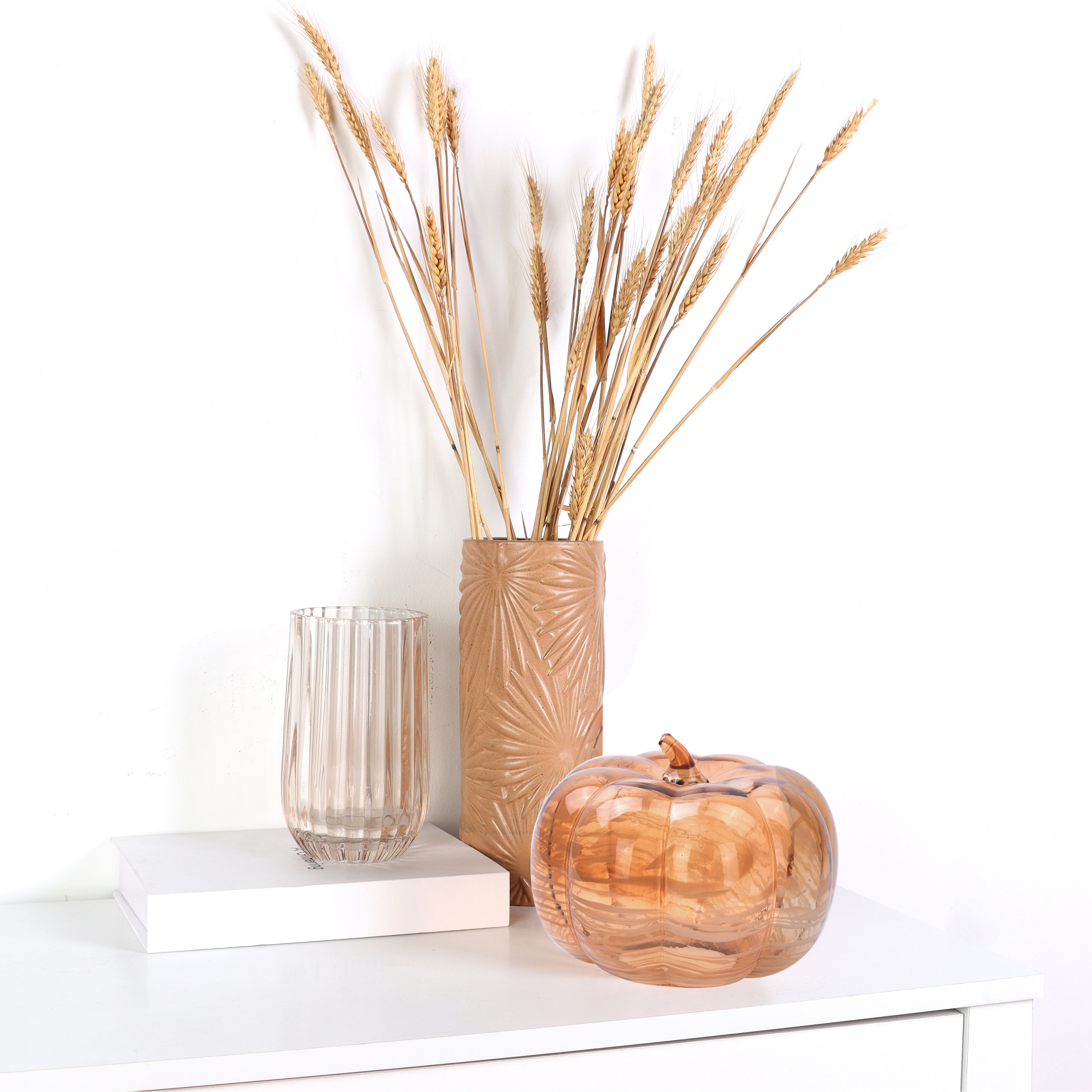 Better Homes & Gardens Wide Marble Glass Pumpkin, Orange - Walmart.com | Walmart (US)