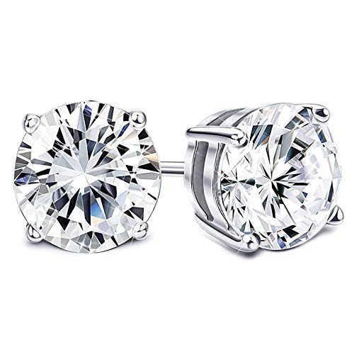 Sllaiss Set with Swarovski Zirconia Stud Earrings for Women Made of Sterling Silver Round-Cut 4-P... | Amazon (US)